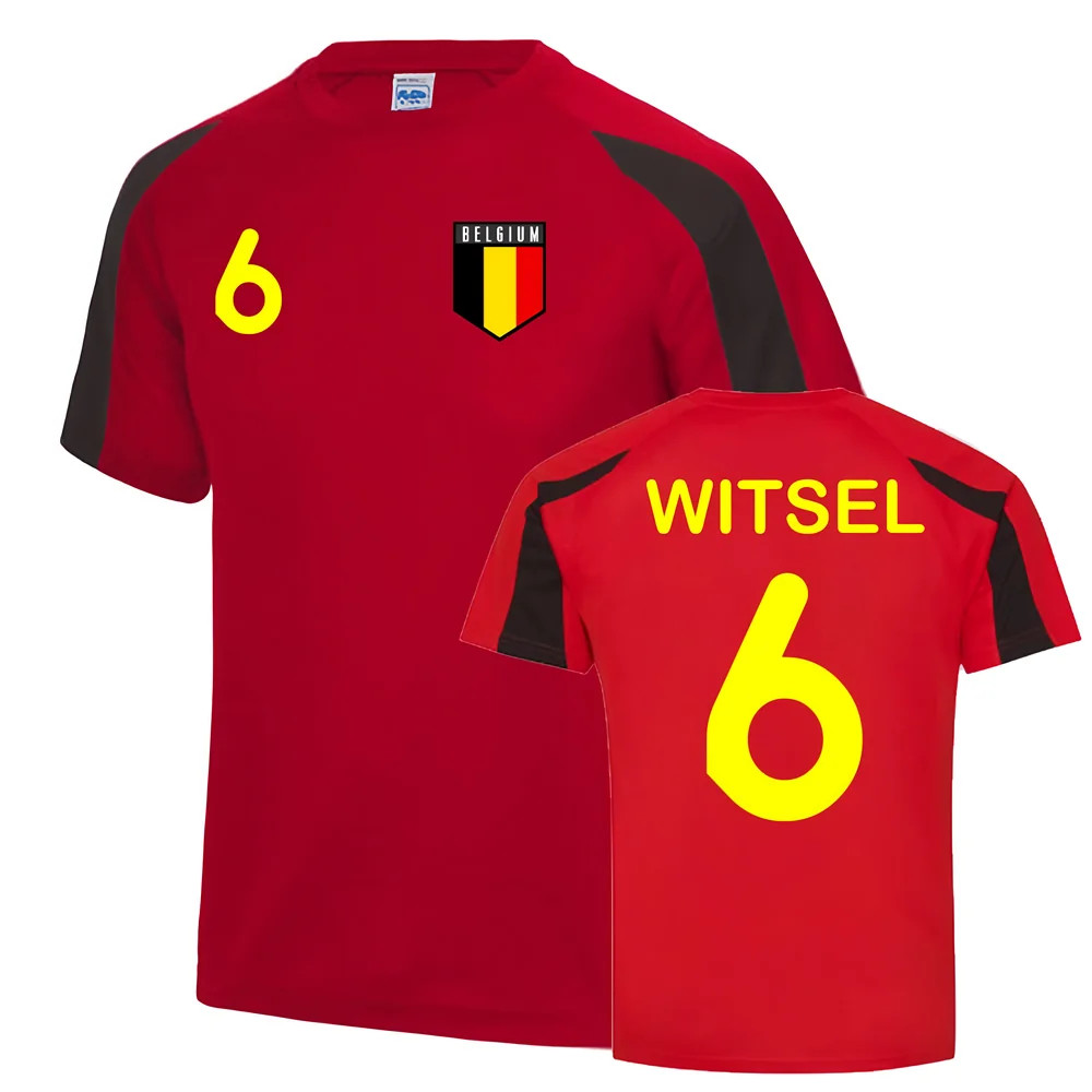 Axel Witsel Belgium Sports Training Jersey (Red-) Polyester Uksoccershop Men's Black Large