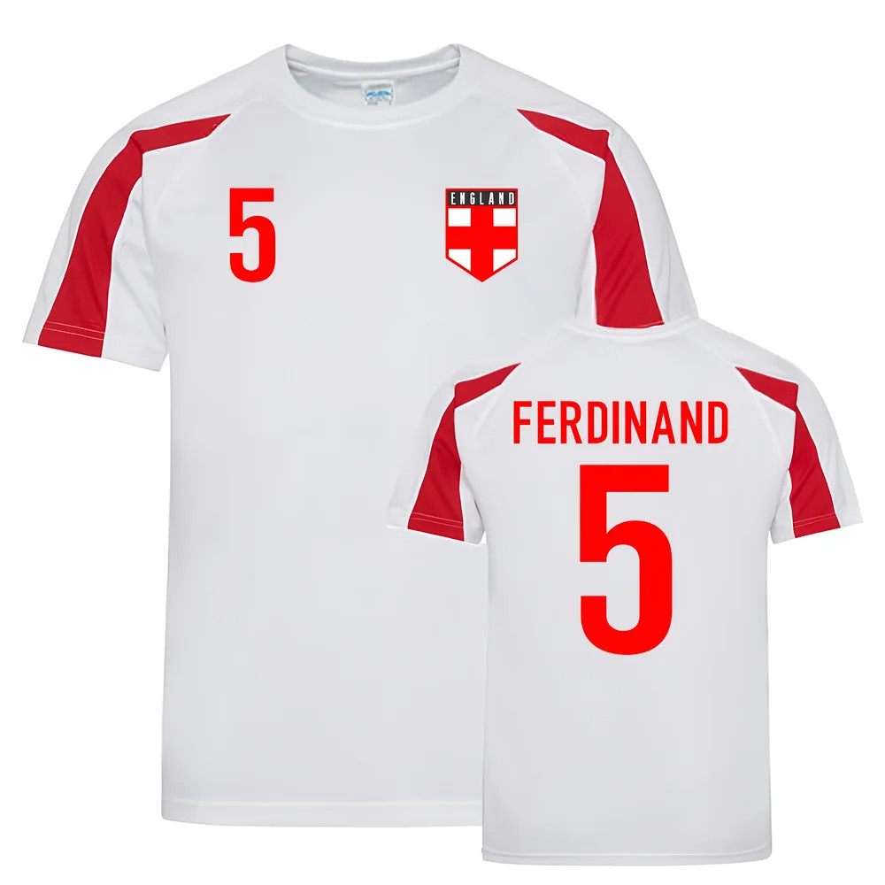 Rio Ferdinand England Sports Training Jersey (White-) Polyester Uksoccershop Men's Red Small