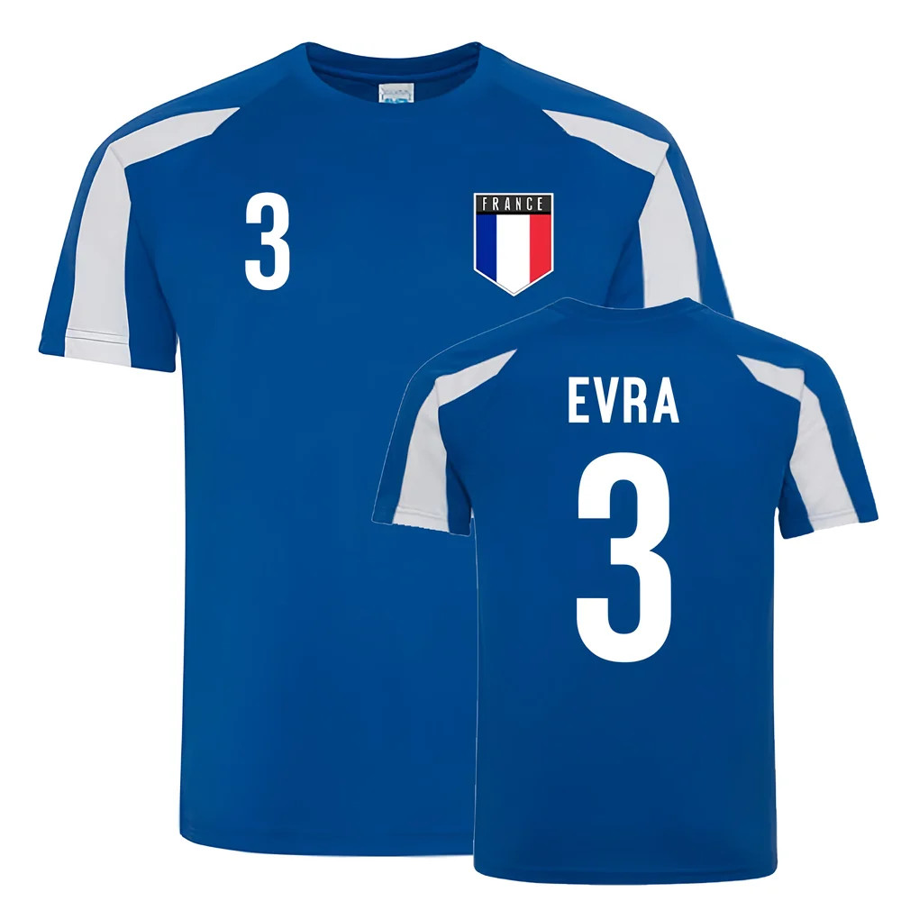 Patrice Evra France Sports Training Jersey (-White) Polyester Uksoccershop Men's Blue Medium