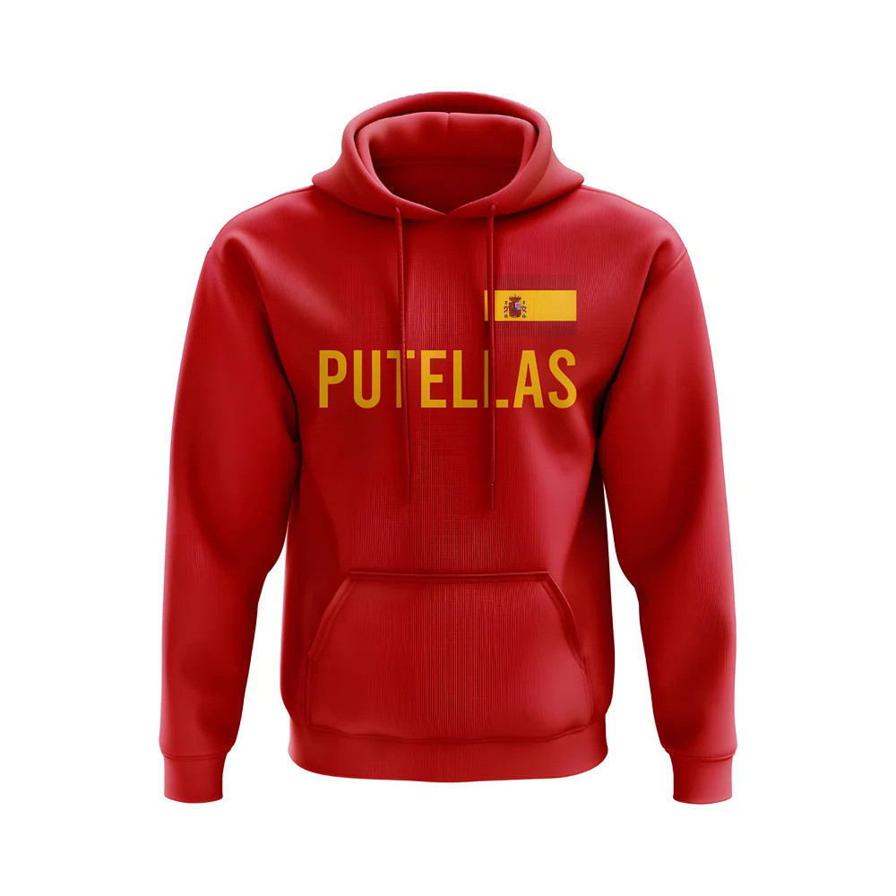 Alexia Putellas Spain Name Hoody (Red) Polyester Uksoccershop Men's Red Medium