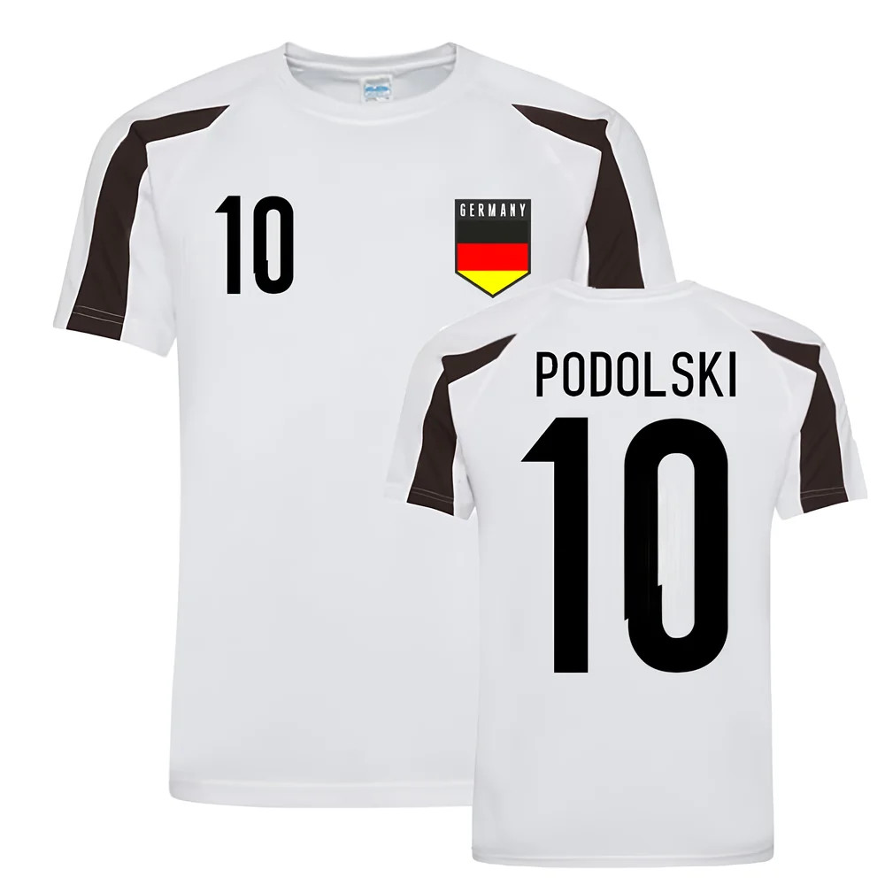 Click to view product details and reviews for Lukas Podolski Germany Sports Training Jersey White Black.