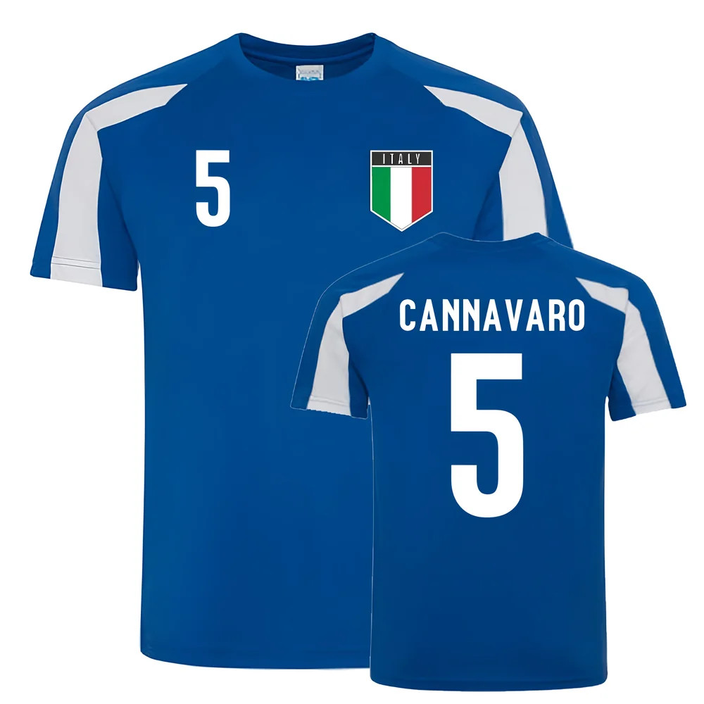 Fabio Cannavaro Italy Sports Training Jersey (-White) Polyester Uksoccershop Men's Blue Medium