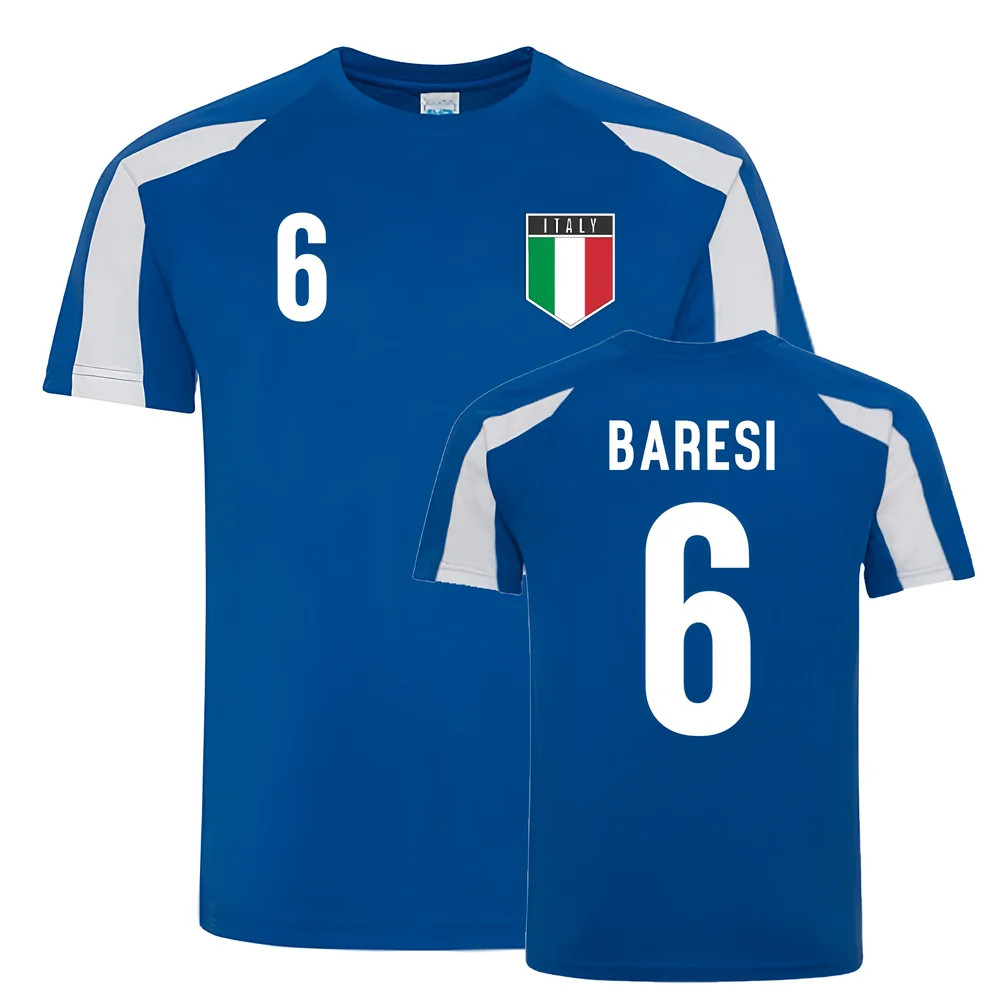 Franco Baresi Italy Sports Training Jersey (-White) Polyester Uksoccershop Men's Blue Medium