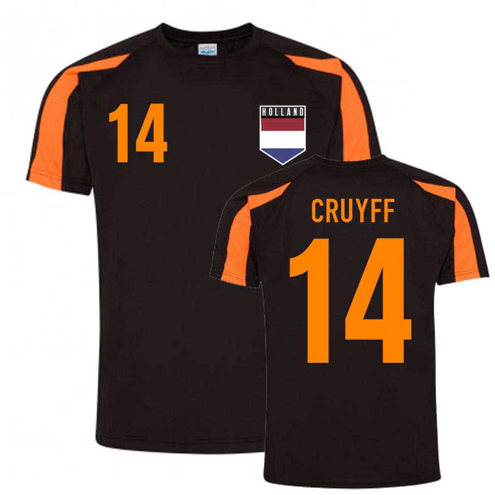 Click to view product details and reviews for Johan Cruyff Holland Sports Training Jersey Black Orange.