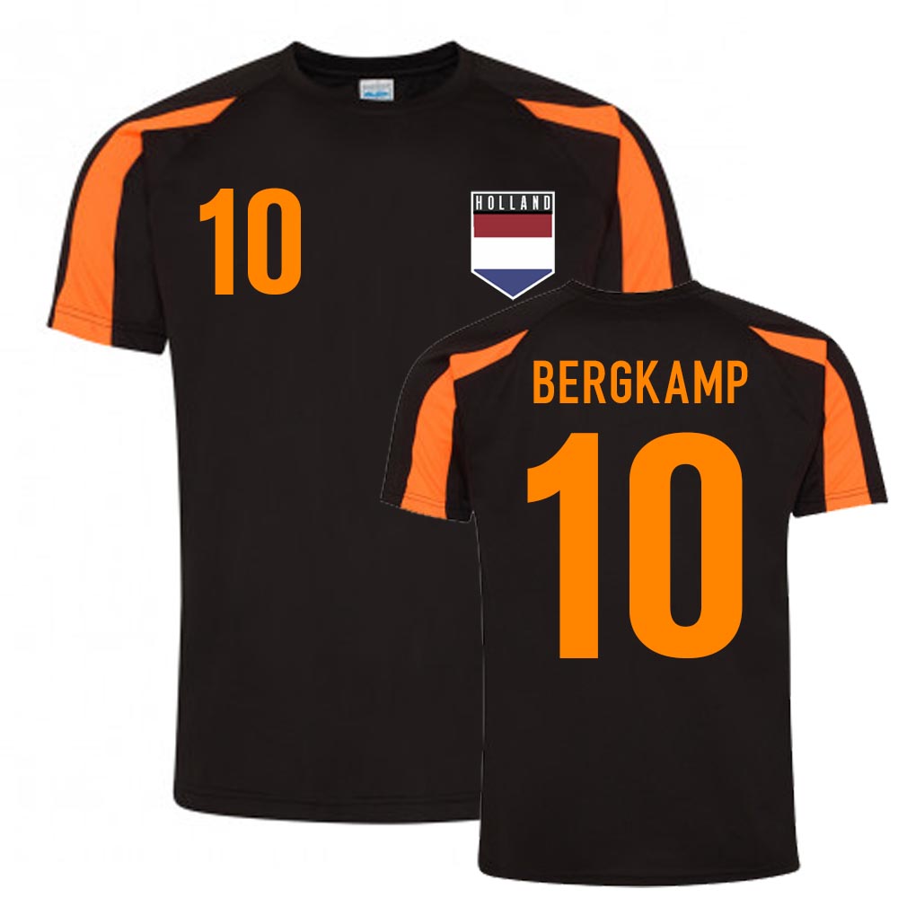 Click to view product details and reviews for Dennis Bergkamp Holland Sports Training Jersey Black Orange.