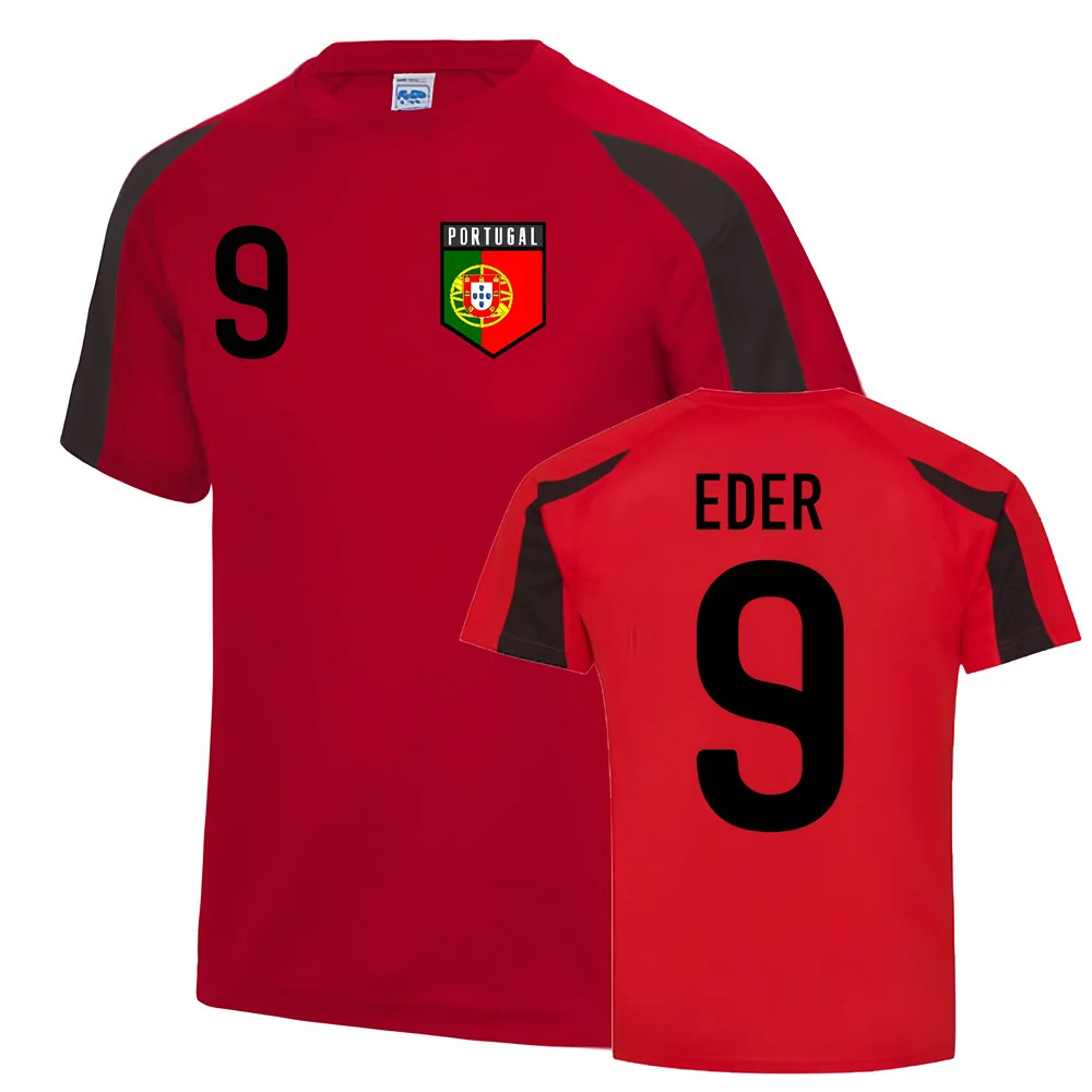 Eder Portugal Sports Training Jersey (Red-) Polyester Uksoccershop Men's Black Medium