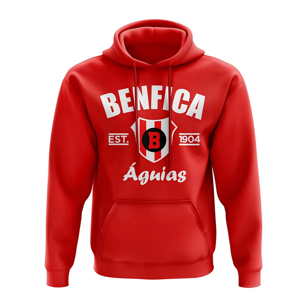 Benfica Established Hoody (Red) Polyester Uksoccershop Men's Red Xxl
