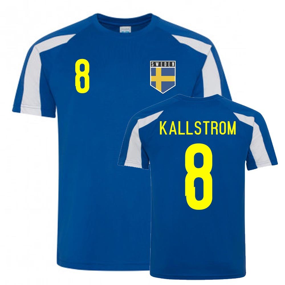 Kim Kallstrom Sweden Sports Training Jersey (-White) Polyester Uksoccershop Men's Blue Medium