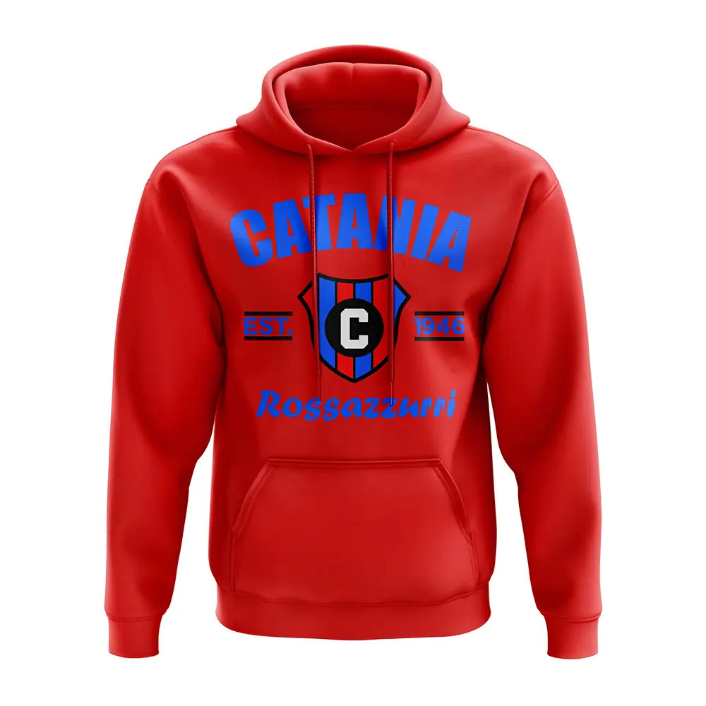 Catania Established Hoody (Red) Polyester Uksoccershop Men's Red Xxl