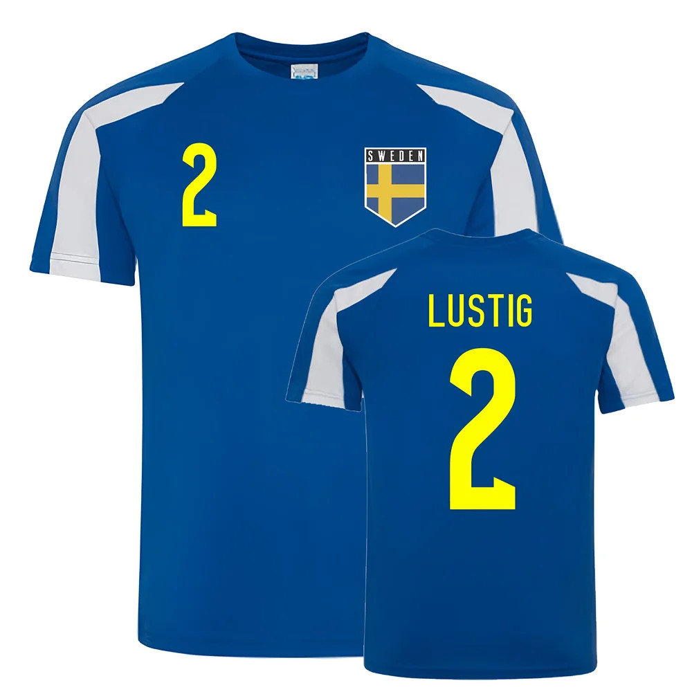 Mikael Lustig Sweden Sports Training Jersey (-White) Polyester Uksoccershop Men's Blue Large