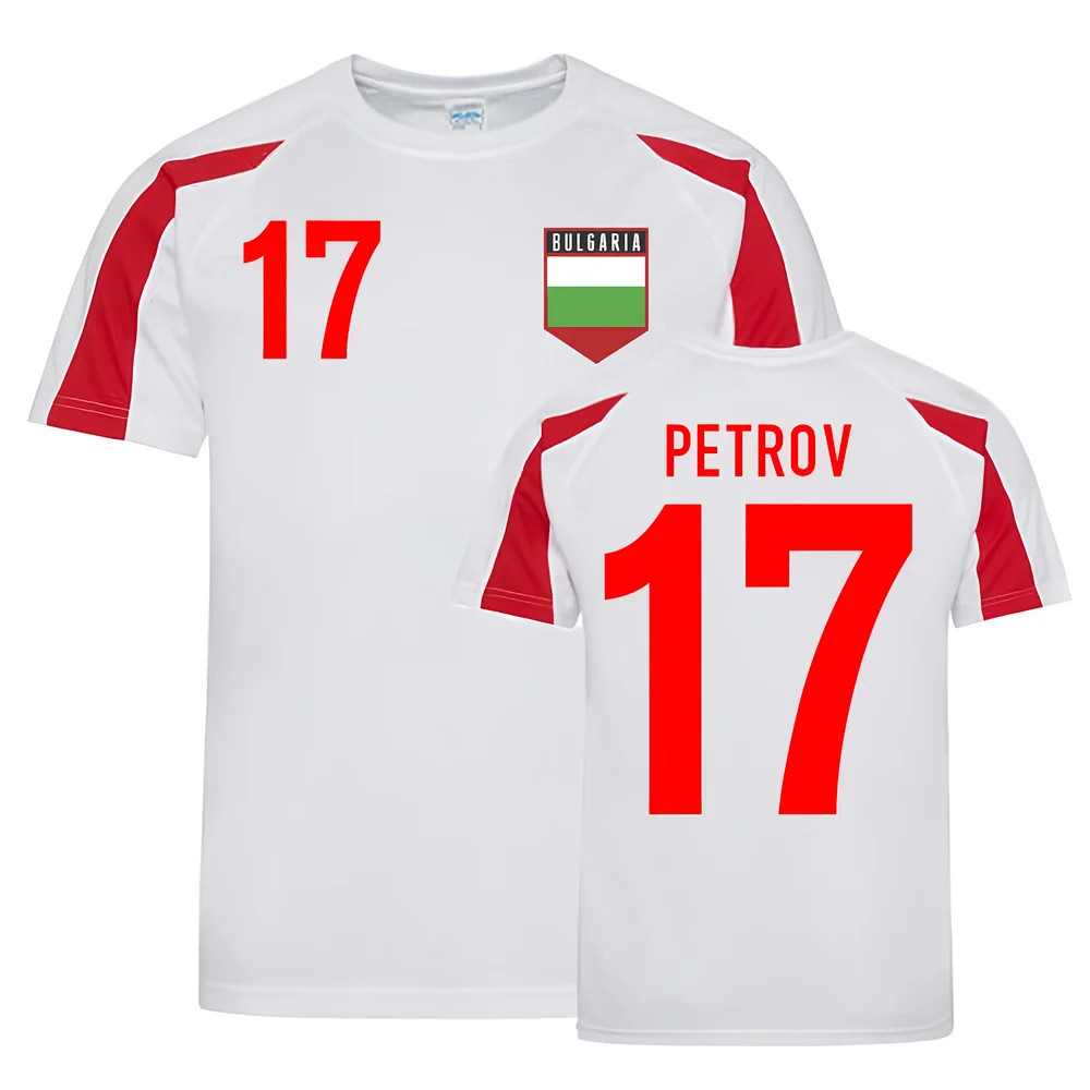 Martin Petrov Bulgaria Sports Training Jersey (White-) Polyester Uksoccershop Men's Red Extra Large
