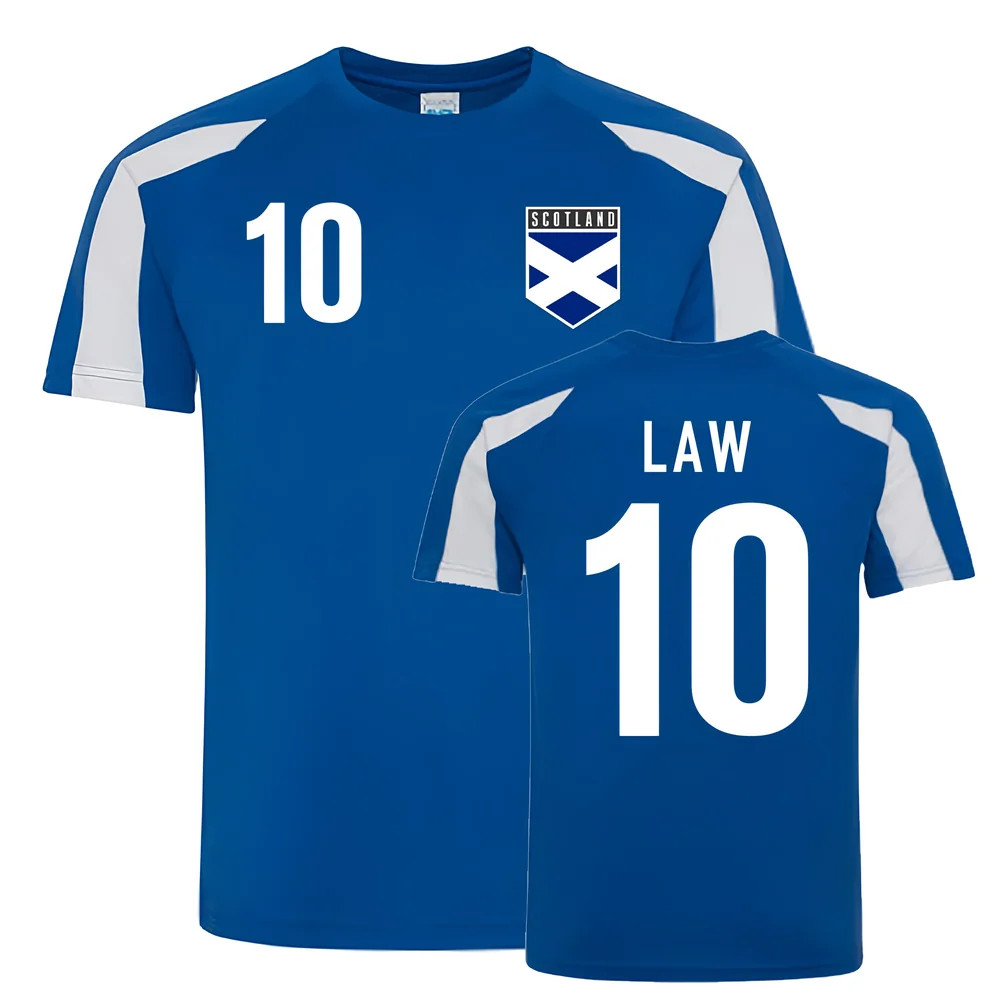 Dennis Law Scotland Sports Training Jersey (Blue) Polyester Uksoccershop Men's Blue Xxl