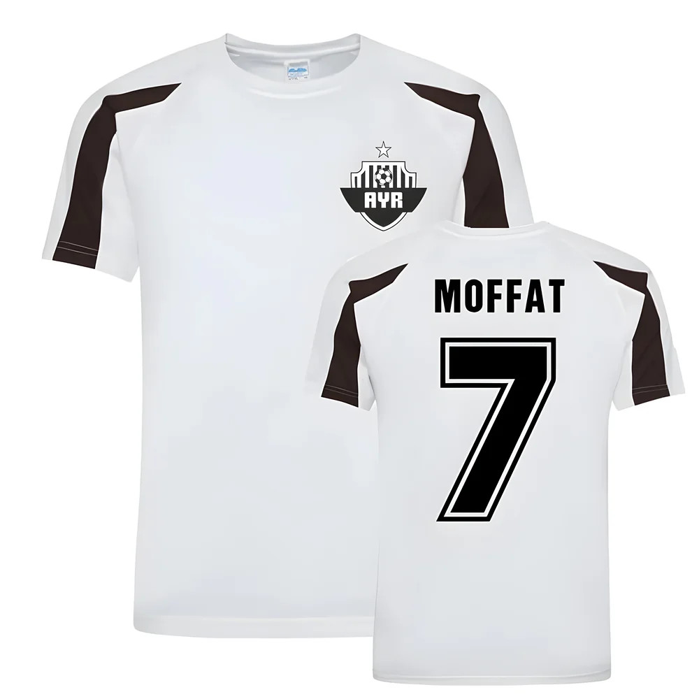Michael Moffat Ayr United Sports Training Jersey-(White) Polyester Uksoccershop Men's White Medium