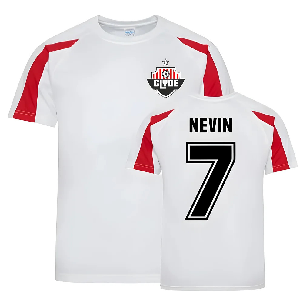 Pat Nevin Clyde Sports Training Jersey (White) Polyester Uksoccershop Men's White Medium