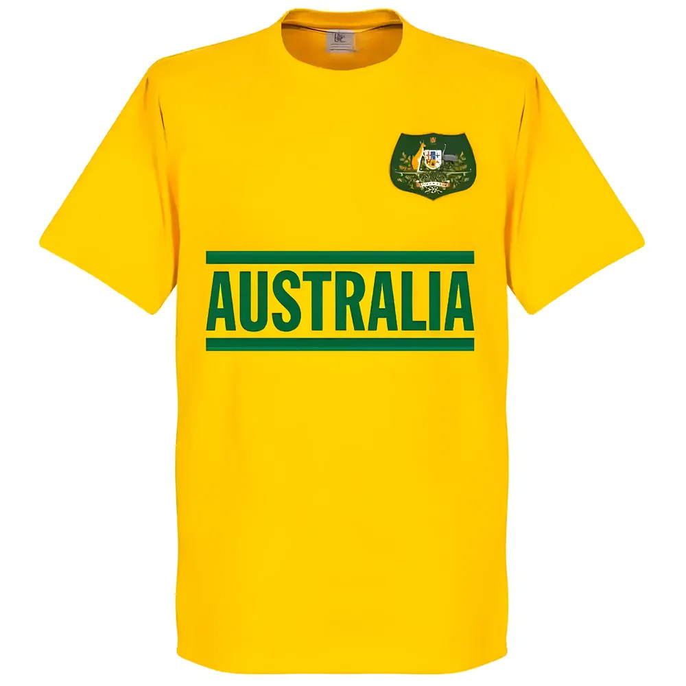 Australia Wc Team T-Shirt - Polyester Made By: Soccer Tees Men's Yellow Extra Large