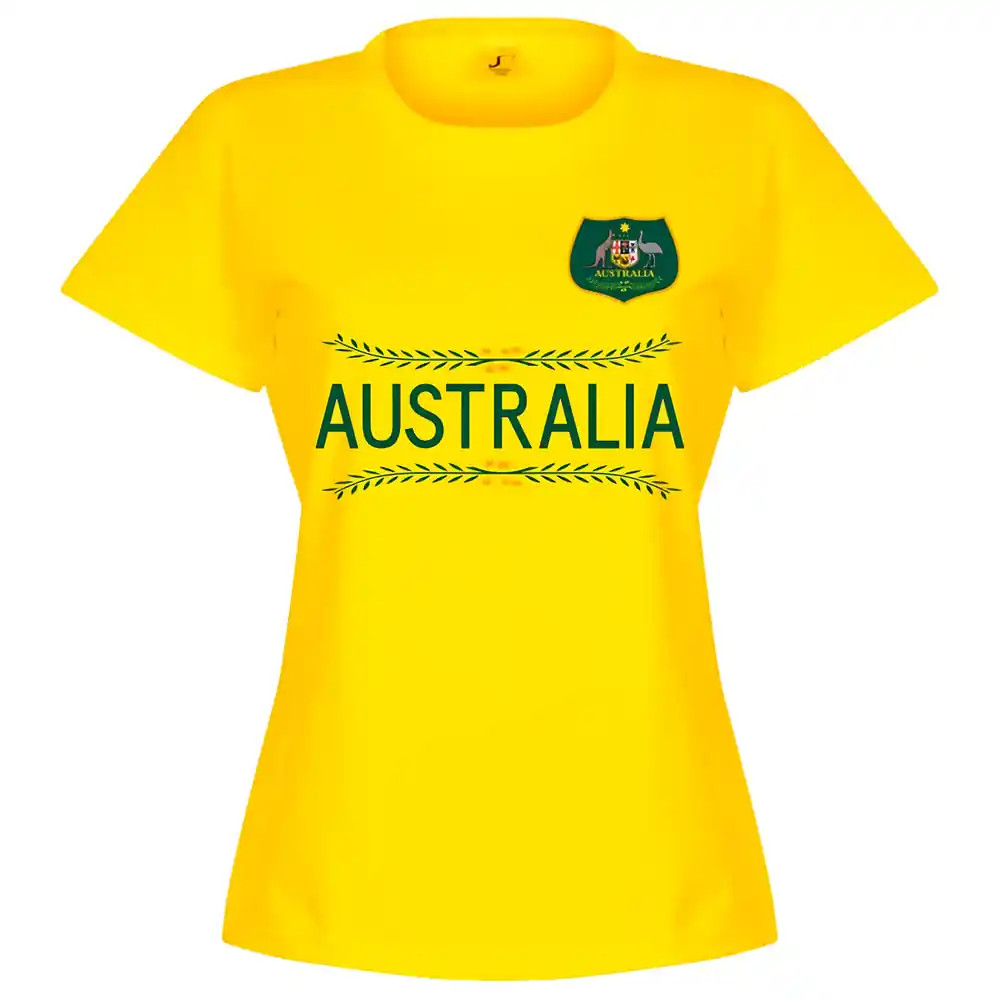 Australia Team Wo T-Shirt - Polyester Made By: Soccer Tees Men's Yellow Extra Large