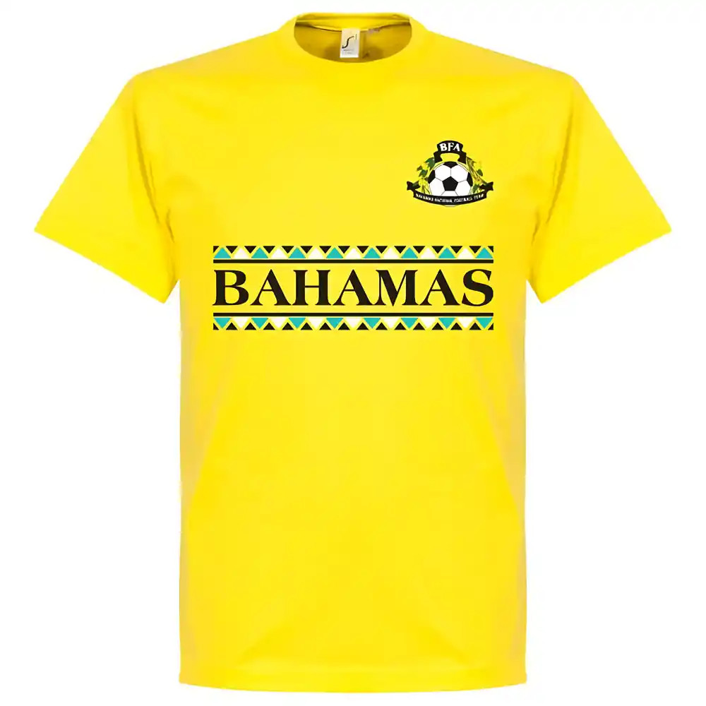 Bahamas Team T-Shirt - Polyester Made By: Soccer Tees Men's Yellow 5XL