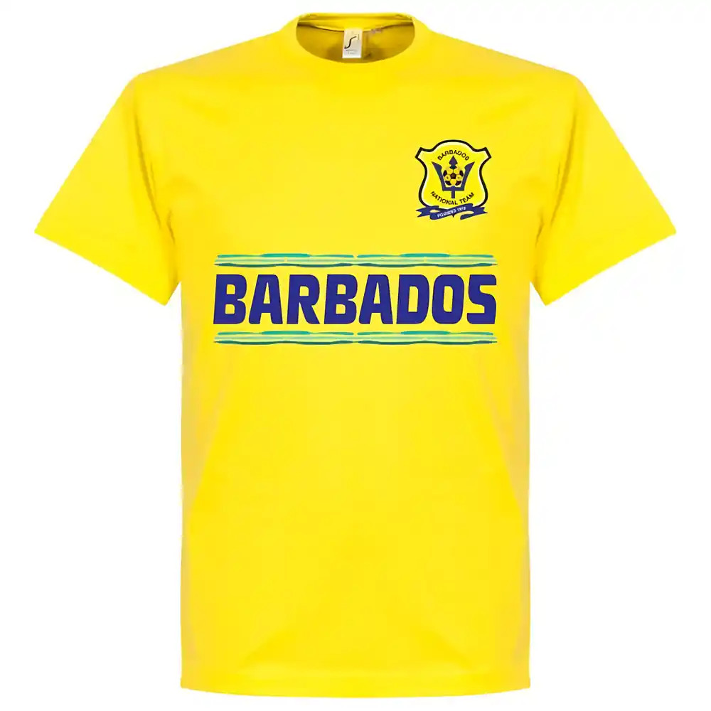 Barbados Team T-Shirt - Polyester Made By: Soccer Tees Men's Yellow Extra Large