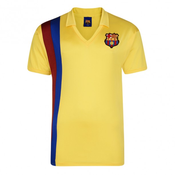 Gold Score Draw Men's FC Barcelona 1982 Retro Away Shirt New XL 