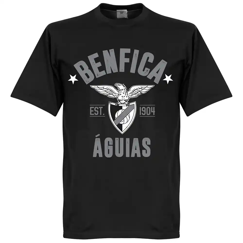 Benfica Established T-Shirt - Polyester Made By: Soccer Tees Men's Black Extra Large
