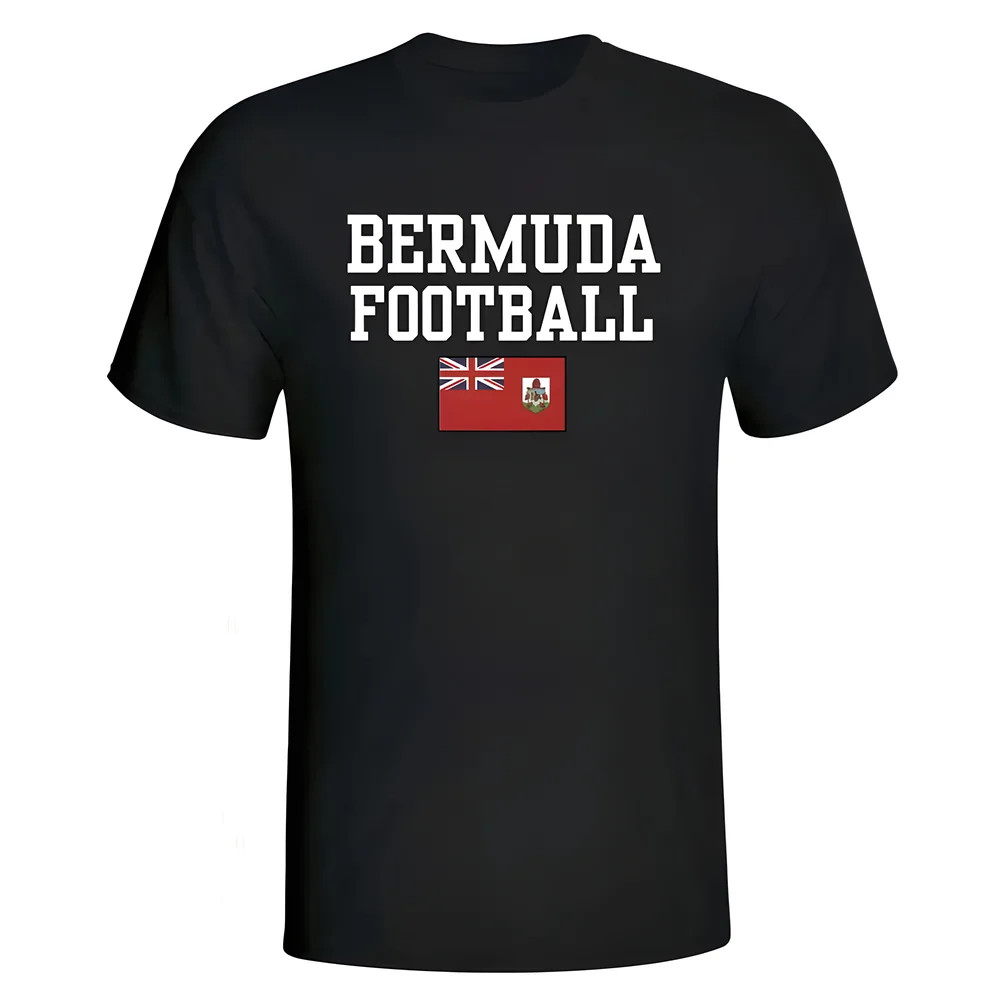 Bermuda Football T-Shirt (Black) Polyester Made By: Soccer Tees Men's Black Large