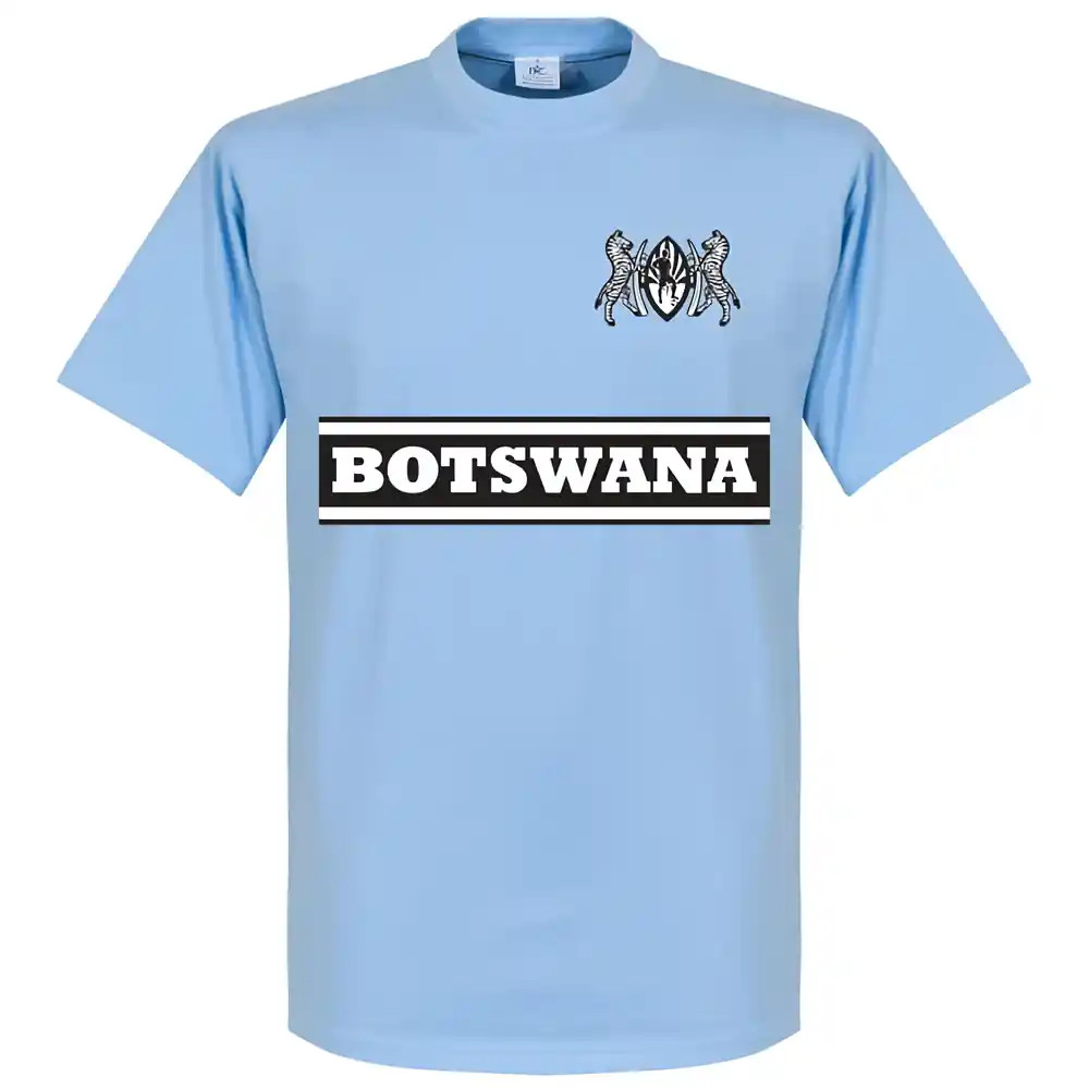 Botswana Team T-Shirt - Sky Polyester Made By: Soccer Tees Men's Sky Blue Large