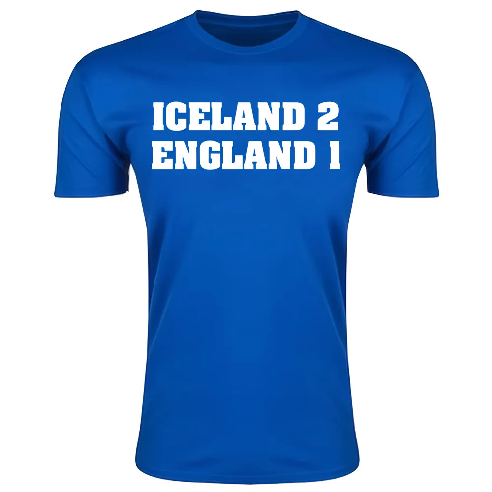 Iceland 2 England 1 T-Shirt (Blue) Polyester Uksoccershop Men's Blue Xxl