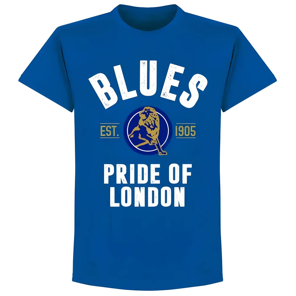 Chelsea Established T-Shirt - Royal Polyester Made By: Soccer Tees Men's Teal Medium