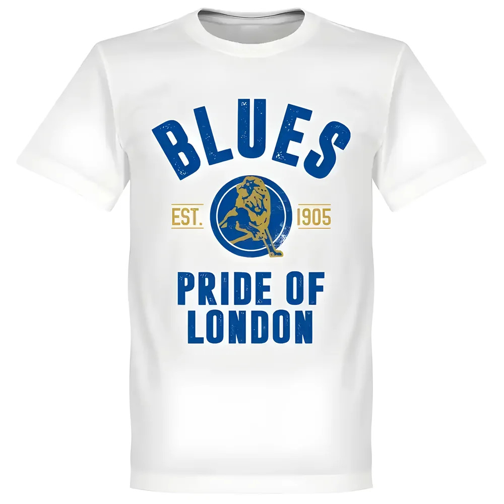 Chelsea Established T-Shirt - Polyester Made By: Soccer Tees Men's White Medium
