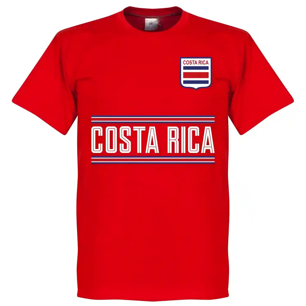 Costa Rica Team T-Shirt - Polyester Made By: Soccer Tees Men's Red Extra Large