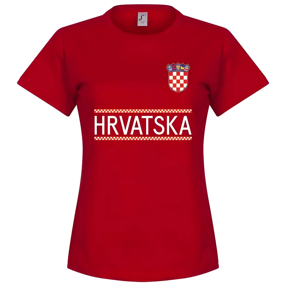 Croatia Team Wo T-Shirt - Polyester Made By: Soccer Tees Men's Red 4XL