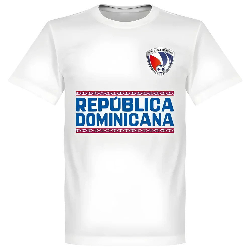 Dominican Republic Team T-Shirt - Polyester Made By: Soccer Tees Men's White Medium
