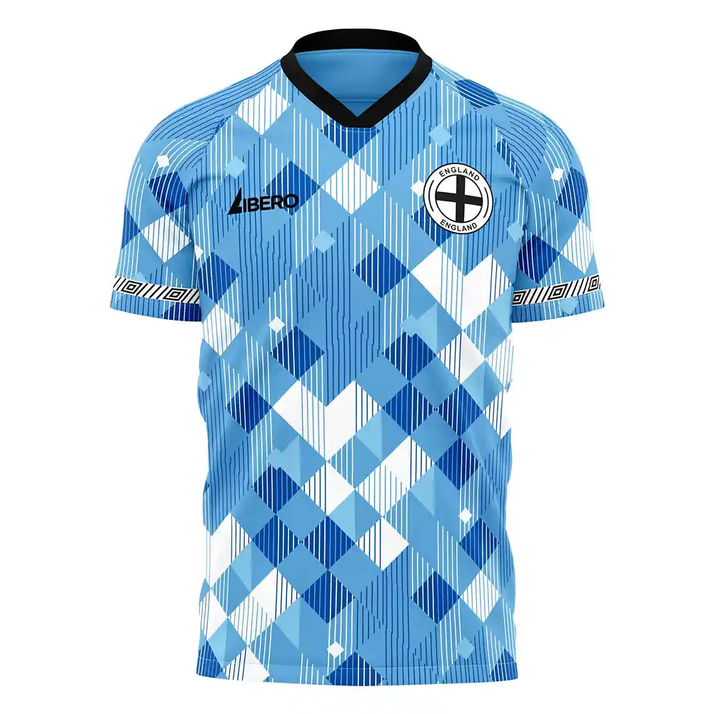 England 1990 Third Concept Football Shirt (Libero) Polyester Made By: Libero Sportswear Men's Sky Blue Large