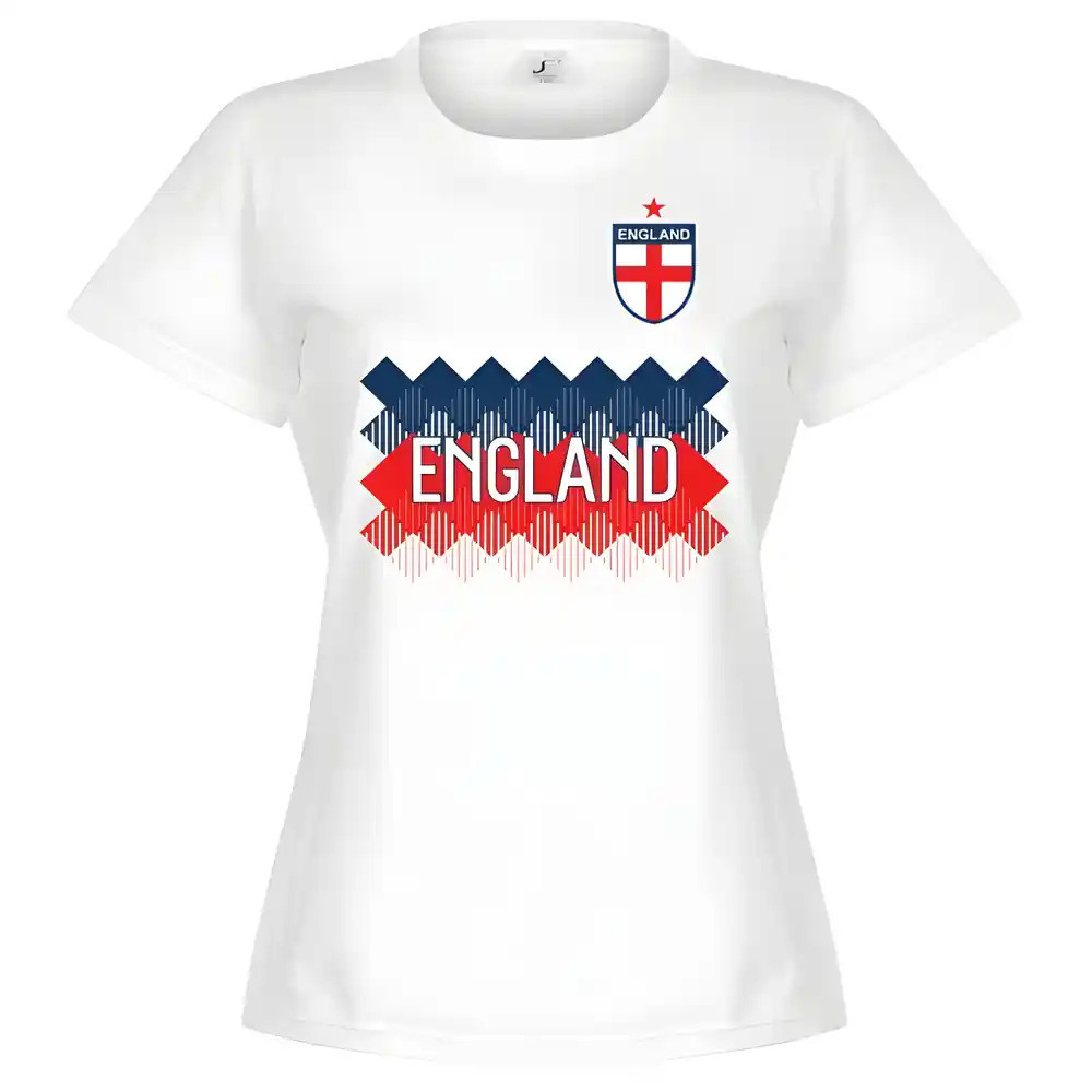 England Team Wo T-Shirt - Polyester Made By: Soccer Tees Men's White Medium