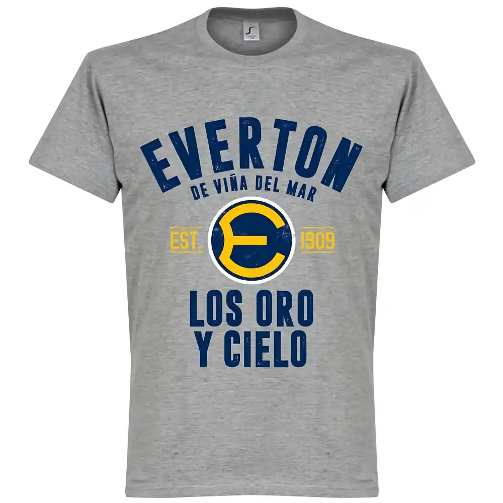 Everton De Chile Established T-Shirt - Polyester Made By: Soccer Tees Men's Grey Xxl