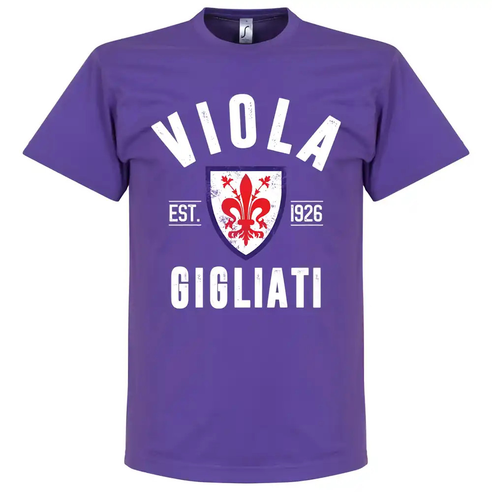 Fiorentina Established T-Shirt - Polyester Made By: Soccer Tees Men's Purple Large