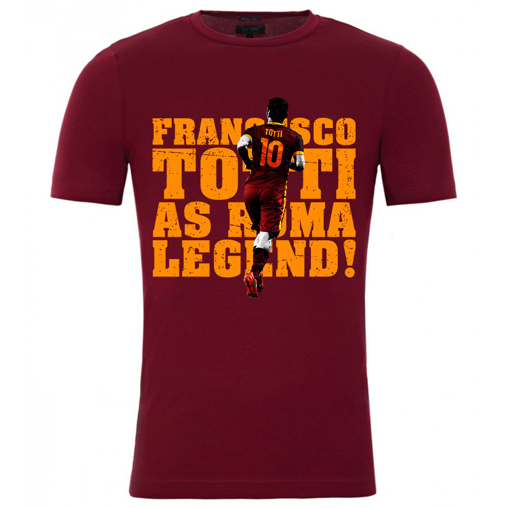 Francesco Totti Roma Legend T-Shirt (Burgundy) Polyester Made By: Gildan Men's Burgundy Xxl