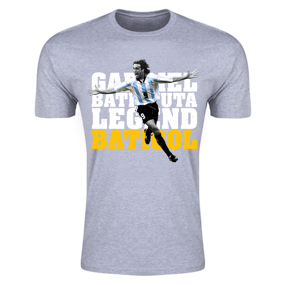 Click to view product details and reviews for Gabriel Batistuta Argentina Legend T Shirt Grey.
