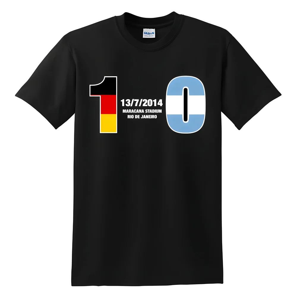 Germany 1 Argentina 0 T-Shirt (Black) Polyester Western Knights Made By: Gildan Men's Black Medium