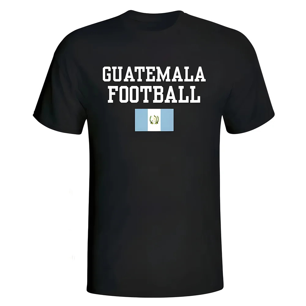 Guatemala Football T-Shirt - Polyester Made By: Soccer Tees Men's Black Small