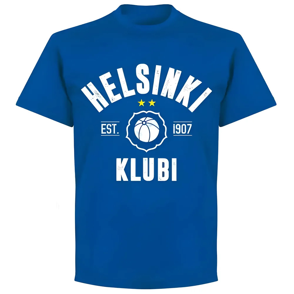 Helsinki Established T-Shirt - Royal Polyester Aston Villa Made By: Soccer Tees Men's Blue Large