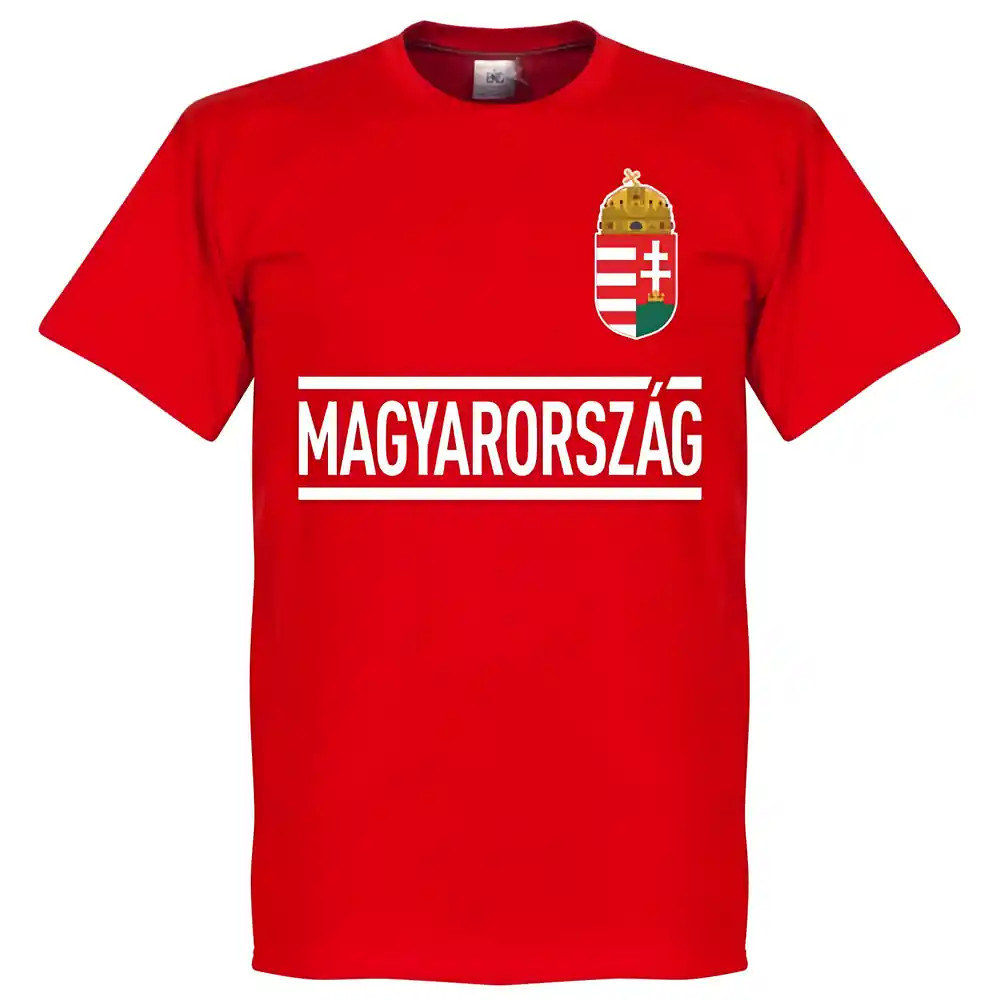 Hungary Team Football T-Shirt - Polyester Made By: Soccer Tees Men's Red Xxl