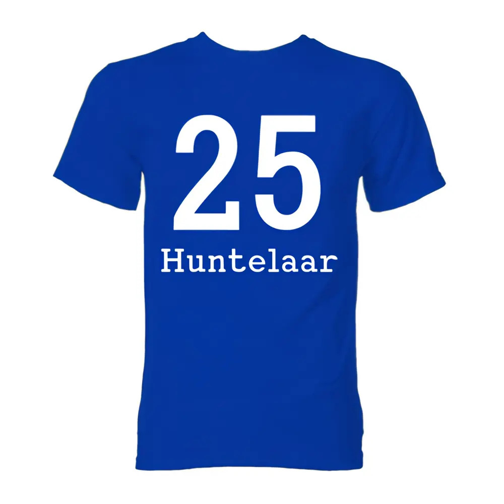 Klaas Jan Huntelaar Schalke Hero T-Shirt (Blue) Polyester Schalke 04 Made By: Gildan Men's Blue Small
