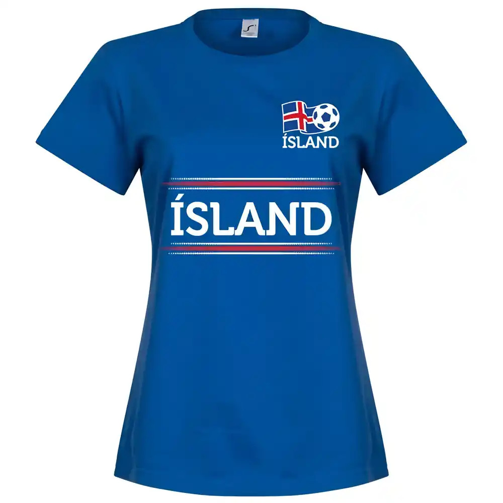 Iceland Team Wo T-Shirt - Royal Polyester Made By: Soccer Tees Men's Blue Small