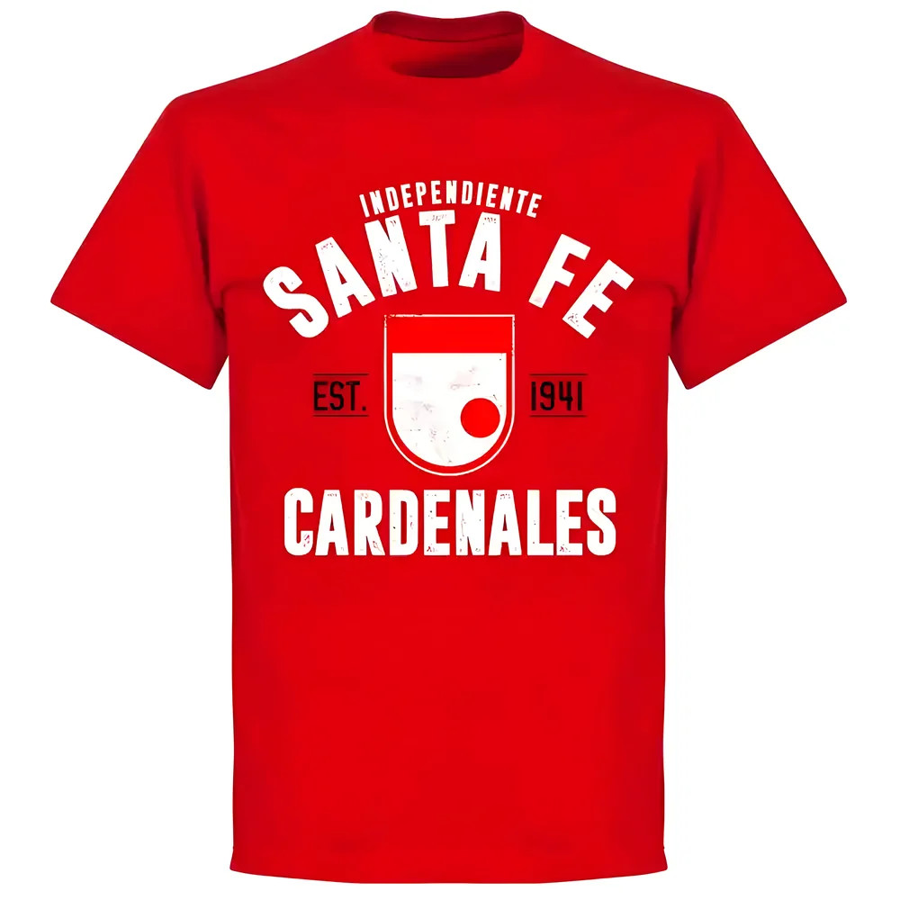 Independiente Santa Fe Established T-Shirt - Polyester Made By: Soccer Tees Men's Red Small