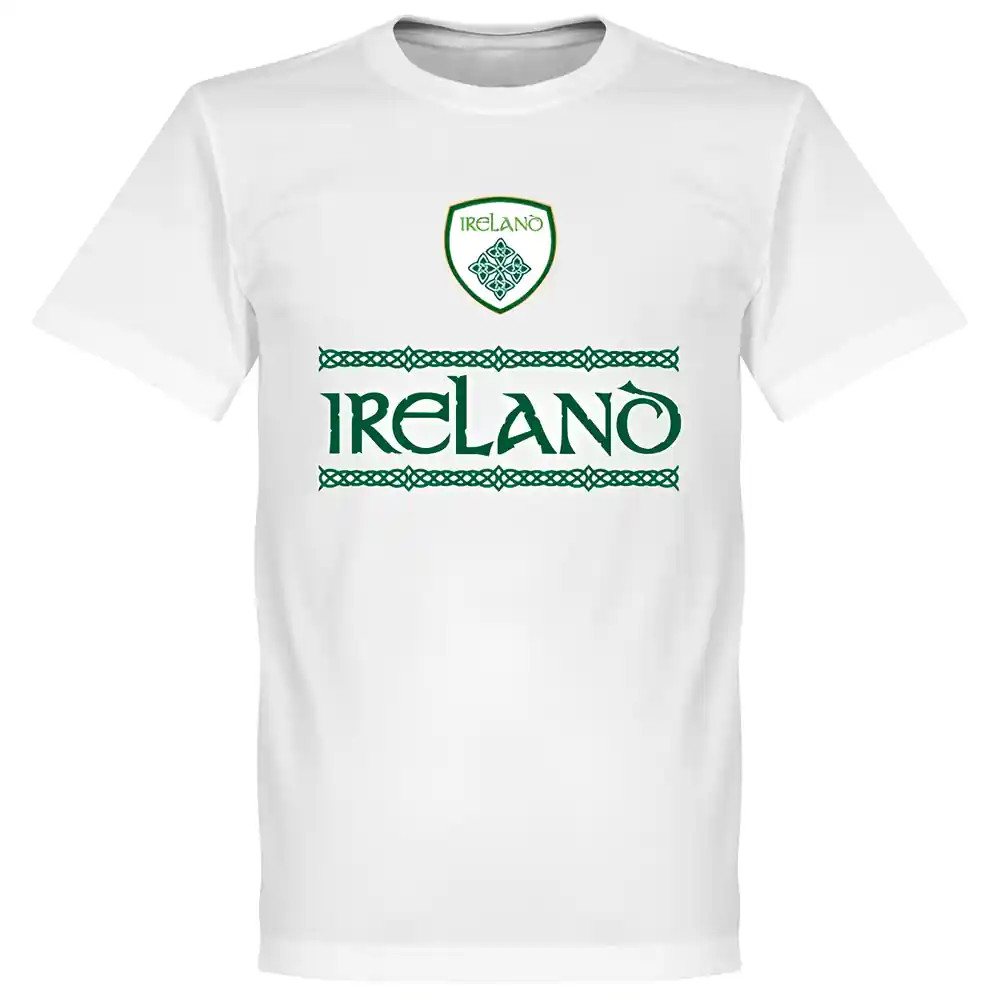 Ireland Team T-Shirt - Polyester Made By: Soccer Tees Men's White Medium