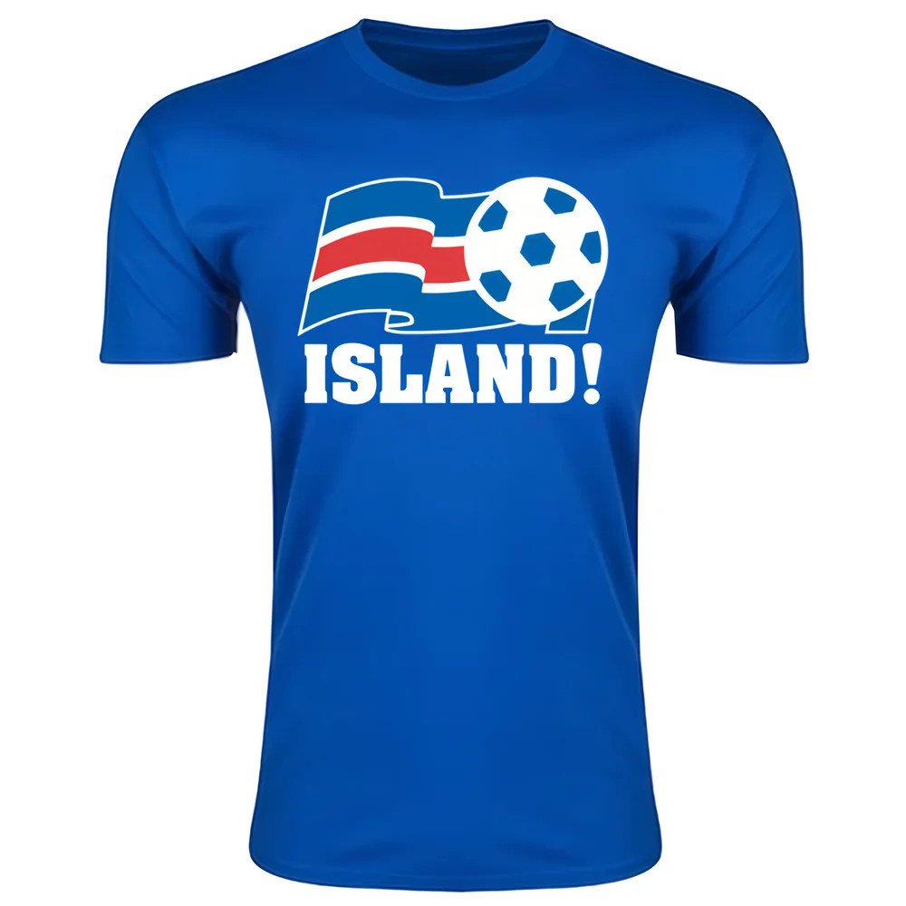 Iceland Football Federation T-Shirt (Blue) Polyester Uksoccershop Men's Blue Medium