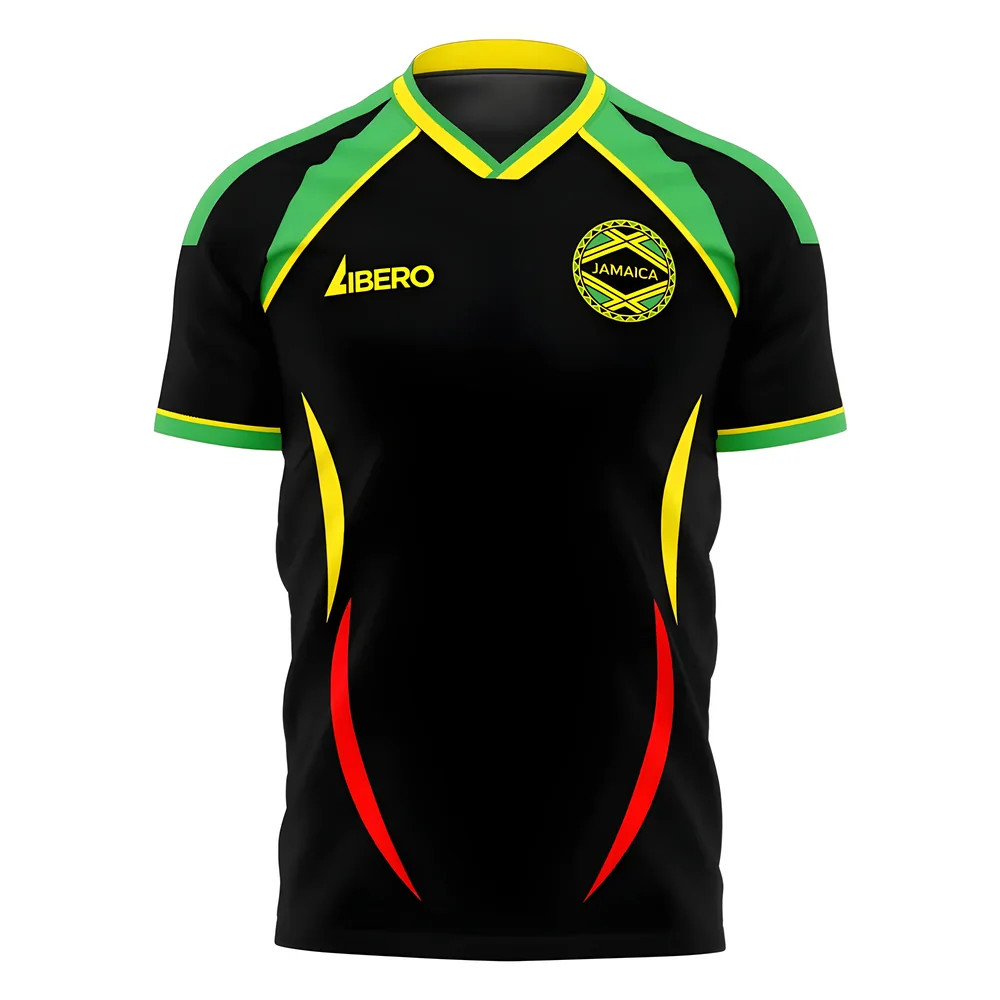 Jamaica 2006 Style Away Concept Shirt (Libero) Polyester Made By: Libero Sportswear Men's Black 4XL
