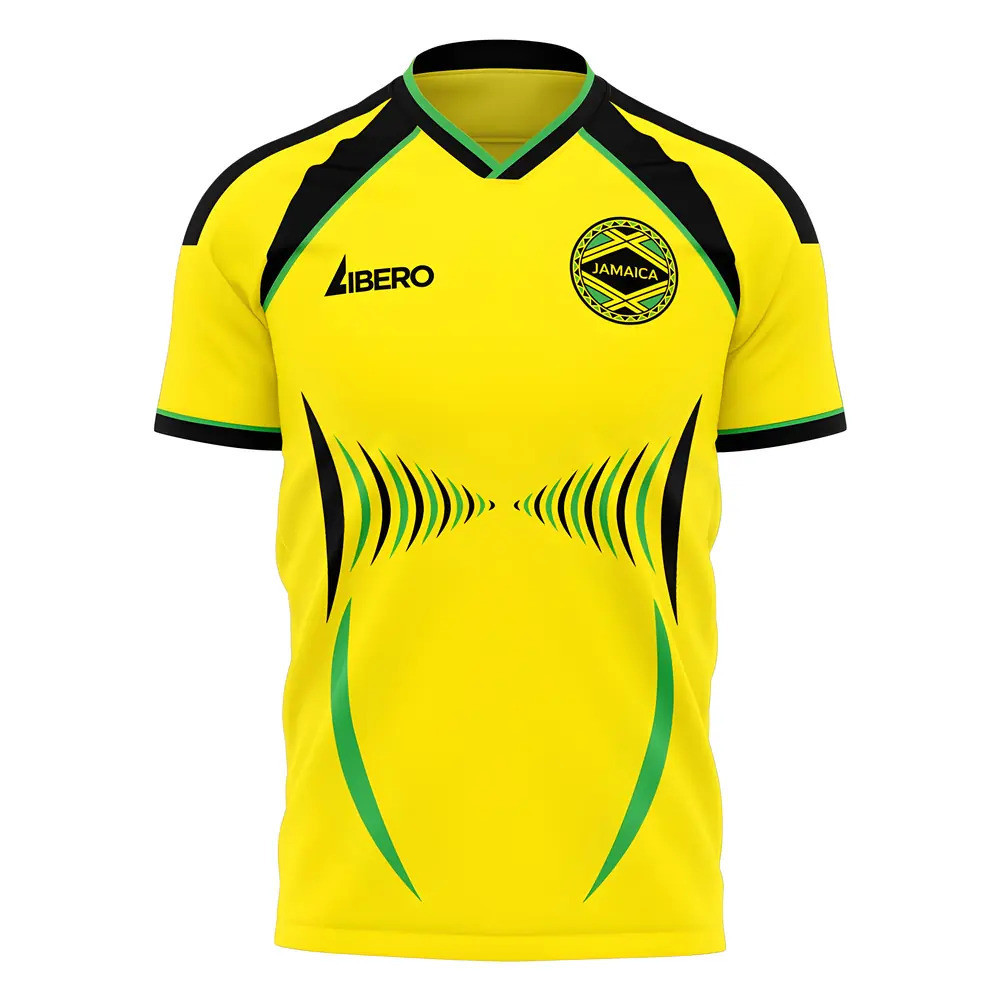 Jamaica 2006 Style Home Concept Shirt (Libero) Polyester Made By: Libero Sportswear Men's Yellow 4XL