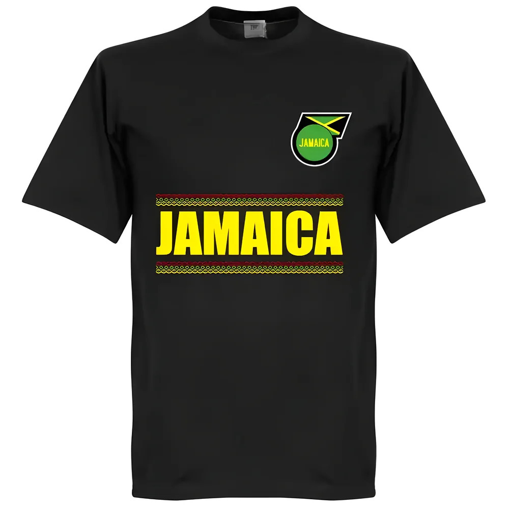 Jamaica Team T-Shirt - Polyester Made By: Soccer Tees Men's Black Extra Small
